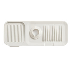Faucet Splash Mat 14.56x5.51in Silicone Sink Drying Mat Water Drip Catching Tray Water Drainage Pad Sponge Soap Holder for Kitchen Bathroom Sink Faucet