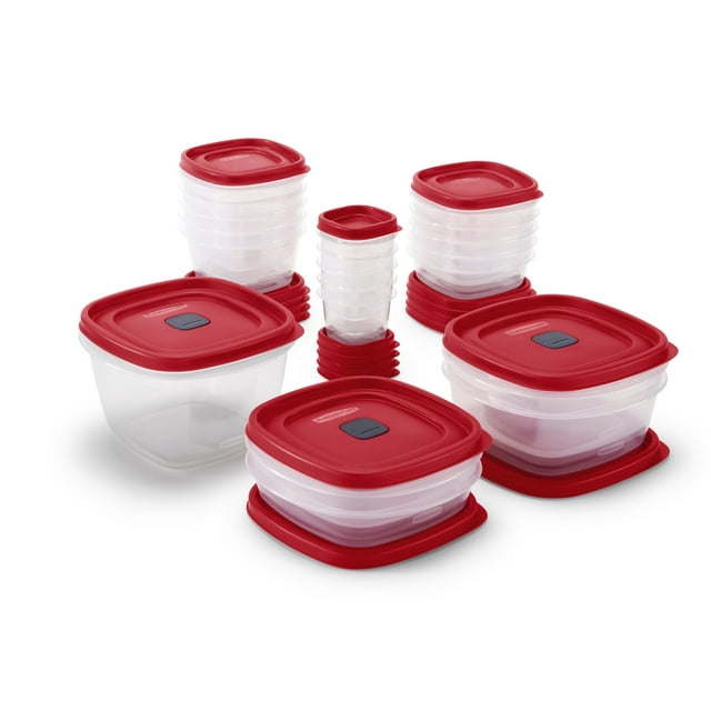 EasyFindLids 40 Piece Food Storage Containers with Vented Lids Variety Set, Red