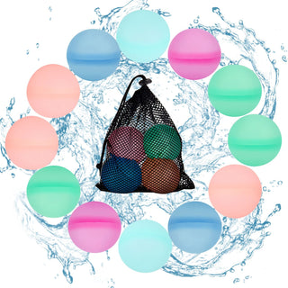 12Pcs Reusable Water Balloons Refillable Silicone Water Bombs for Water...