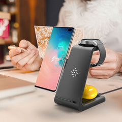 15W 3 in 1 Wireless Charger Dock Fast Charging Station Stand Holder