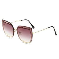 Ladies Cat Eye Statement Metal Sunglasses