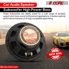 5 Core 5" Inch Mid Range Speaker System for Car 2 Pack Black Pro Series 200W Speakers 4 Ohm, 20W RMS and 30 oz Magnet Car Replacement Speakers - CS-05 MR Pair