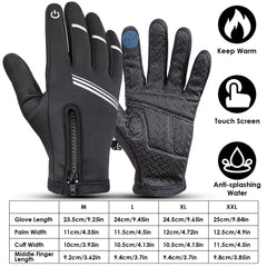 1Pair Winter Gloves Touchscreen Thermal Windproof Fleece Lined Gloves