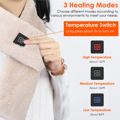 Electric Heated Scarf USB Heating Neck Wrap Unisex Winter Heated Neck Shawl