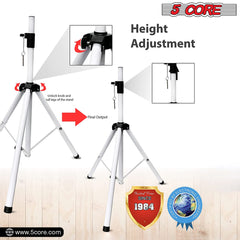 5 Core Speaker Stand Tripod Tall Height Adjustable Heavy Duty DJ Light Floor Stands Universal 35mm Pole Mount PA Studio Monitor Large Subwoofer Support - SS HD WH BAG