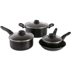 7 Piece Nonstick Cookware Set, Black