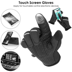 1Pair Winter Gloves Touchscreen Thermal Windproof Fleece Lined Gloves