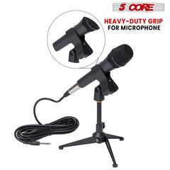 5 Core Microphone Mic Clip Holder for Mic Stand Universal Adjustable with 5/8" Male to 3/8" Female Screw Adapter Suitable for Handheld Microphones,  - MC 04 5PCS