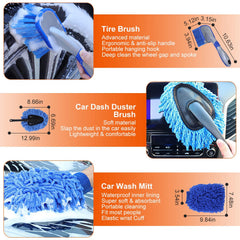 26Pcs Car Detailing Brush Kit Exterior Interior Car Cleaning Set Drill Brush Set Car Buffing Sponge Pads Kit for Cleaning Automobile Interior Exterior Wheels Dashboard