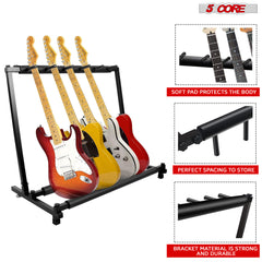 5 Core Guitar Rack Stand 5 Multi Guitars Holder Storage Stands for Acoustic Electric and Bass Soporte Para Guitarra- GRack 5N1