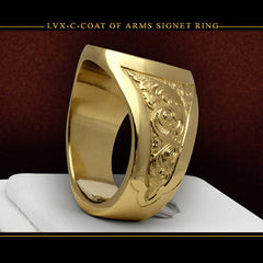 Crown Lion Shield Badge Ring Europe and America Copper Plated Plated Royal Seal Men's Ring Fashion Elegant Accessories