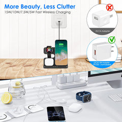 3 In 1 Fast Wireless Charger for Qi-enabled Phones Earphones Watches Wireless Charging Station