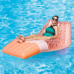 Pink Squiggle Chaiser Lounge, Inflatable Pool Float, Adults, Unisex