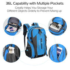 36L Outdoor Backpack Waterproof Daypack Travel Knapsack