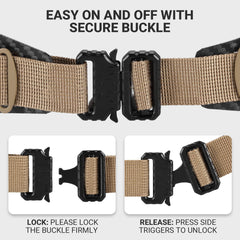 VOTAGOO Tactical Belt, 1.75'' MOLLE Battle Belt with Quick Release Buckle, Low Profile Laser-Cut Battle Belt for Range