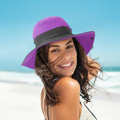 Women Summer Sun Bucket Hats Foldable UV Protection Cotton Cap