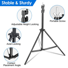 5×6.5FT T-Shape Photo Video Backdrop Stand Heavy Duty Background Stand Adjustable Photography Backdrop Stand with 6 Spring Clamps Sandbag Carry Bag for Studio Party Wedding