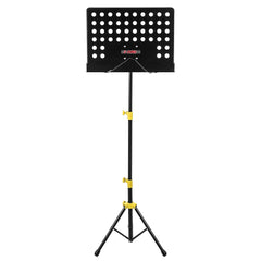 5 Core Sheet Music Stand Dual Use Professional Portable Music Stand, Metal Desktop Tripod Music Book Stand & Orchestral Sheet Stand Folding Adjustable Sturdy Heavy Duty for Performance & Band-MUS YLW