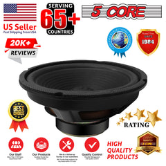 5 Core 8 Inch Subwoofer • 500W PMPO 4 Ohm Car Bass Sub Woofer • Replacement Speaker w 0.81\" Voice Coil • Bocinas Para Carro- WF 8\"-890