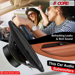 5 Core 6" Inch Car Subwoofer Pair - 300 Watt Audio Speaker High Power Bass Woofer 4 Ohm for Vehicle - WF 672 2 PCS