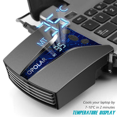 Laptop Fan Cooler with Temperature Display;  Rapid Cooling;  Auto-Temp Detection;  13 Wind Speed(2600-5000RPM);  Perfect for Gaming Laptop;  Nintendo Switch