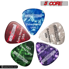 5 Core Guitar Picks 20 Pcs | Guitar Pick for Bass, Electric, Acoustic| Extra Heavy Gauge Durable Premium Celluloid Guitar Picks 1.2mm| 4xRed, 4xGreen, 4xWhite, 4xPurple, 4xBlue- G PICK EXH RGWPB 20PK