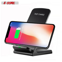 5 Core Magsafe Charger Portable Wireless Charging Station Fast Phone Charger Stand w Sleep Friendly LED 2 Charging Coil -10W Black