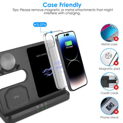 3 In 1 Fast Wireless Charger for Qi-enabled Phones Earphones Watches Wireless Charging Station