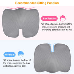 Seat Cushion Coccyx Orthopedic Memory Foam Cushion Tailbone Hip Support Chair Pillow for Office Car Seat