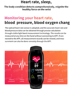 M6 Smart Bracelet Heart Rate Blood Pressure Bluetooth Music Weather Sleep Monitoring Smart Sports Bracelet