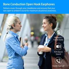 V5.1 Wireless Bone Conduction Headphone Open Ear Sports Wireless Headset w/ Mic IPX5 Sweatproof