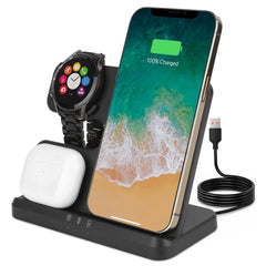 3 In 1 Fast Wireless Charger for Qi-enabled Phones Earphones Watches Wireless Charging Station