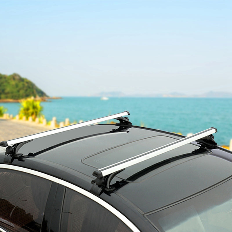 47.24in Universal Top Roof Rack Cross Bar Cargo Carrier Aluminum Crossbar Rack with 165LBS Capacity Fit for Most Vehicle Wagon Car Without Roof Side Rail