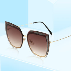 Ladies Cat Eye Statement Metal Sunglasses