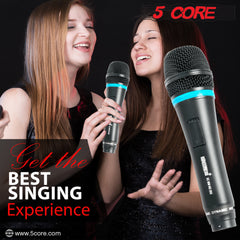 5 Core Handheld Wired Microphone Premium Dynamic Neodymium Unidirectional Mic W/Mesh Grille Metal Body ON/Off Switch 16ft Detachable Cable Suited for Singing, Speech, Karaoke with Clip + Bag- ND 26X