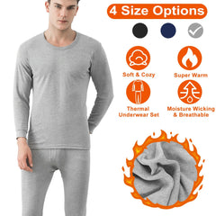 Men Thermal Underwear Set Long Johns Pants Long Sleeve Soft Underwear Kit Top Bottom Winter Sports Suits