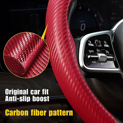 Universal car steering wheel cover carbon fiber texture handle cover steering wheel booster non-slip handle set car cover