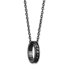 3W1144 - IP Light Black (IP Gun) Brass Chain Pendant with Top Grade Crystal in Light Gray