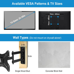 Fixed TV Wall Mount Bracket For 23in to 55in LED LCD PLASMA Flat TV VESA 400 Plus 400mm