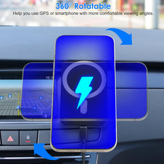 Magnetic Wireless Car Charger MagSafe Car Phone Mount Air Vent Holder 15W Wireless Charger Fit for IOS Phone 12/13/14 Series and QI-Enabled Phones with Metal Magnet Plate