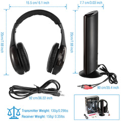 Wireless RF Headphones HiFi Over Ear Headsets RF Transmitter Receiver