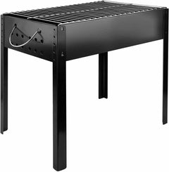 YSSOA 14'' Portable Grill Charcoa Barbecue Grill, Small D, Portable Grill,Detachable Grill , Mini Tabletop Camping Grill BBQ, Black