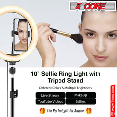 8" / 10" LED TIK Tok Ring Light with Tripod Stand Phone Holder Ringlight Stand for Makeup Tiktok Live Zoom Halo Light 5 Core RL8/ RL10