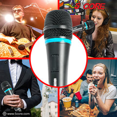 5 Core Handheld Wired Microphone Premium Dynamic Neodymium Unidirectional Mic W/Mesh Grille Metal Body ON/Off Switch 16ft Detachable Cable Suited for Singing, Speech, Karaoke with Clip + Bag- ND 26X