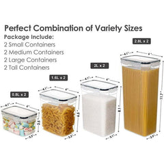 Food Storage Containers Set, Kitchen Pantry Organization and Storage with Easy Lock Lids, 8 Pieces