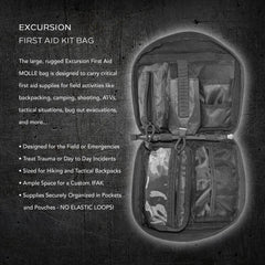 First Aid MOLLE Bag for First Aid Kits (IFAK) | Emergency;  Backpacking;  Travel;  Tactical;  Go Bag;  Bug Out Bag;  72 Hour Kit;  Essentials;  EDC;  EMT;  IFAK;  Survival | (Bag Only)