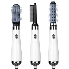 3 In 1 Hot Air Brush One-Step Hair Dryer Comb 3 Interchangeable Brush Combs Volumizer Hair Curler Straightener