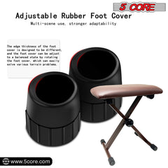 5 Core Keyboard Bench Adjustable Piano Stool Comfortable Thick Padded Heavy Duty Musician Seat - KBB 02 BR