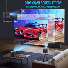 5G WiFi Mini Bluetooth Projector 4K Support, 300 ANSI HD 1080P Portable Video Projector, Electric Focus ±40° Vertical Keystone|Zoom|Timer, DBPOWER Smartphone Projector Outdoor Movie for PC/Laptop/TV