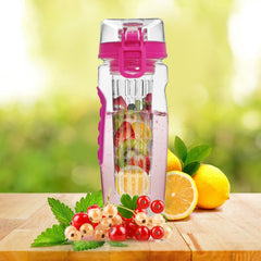 Fruit Infuser Water Bottle 32OZ Juice Shaker Sport w/ Flip Top Lid Anti-Slip Grips